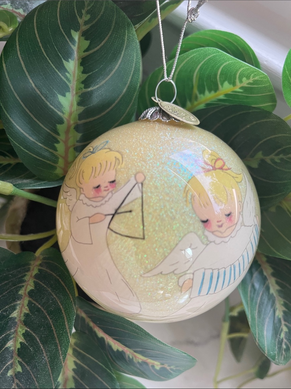 👼 Pier 1 Li Bien 2016 Vintage Style Angel Glass Ornament